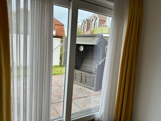 Strandkorb auf der Terrasse