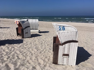 Strandkorbverleih direkt am Strandaufgang