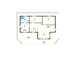 Vakantiehuis Rønne Grondplan 18