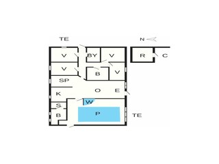 Vakantiehuis Vorupør Grondplan 32