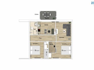 Apartamento de vacaciones Wangerooge Plano de planta 36