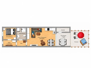 Vakantieappartement Duhnen Grondplan 4