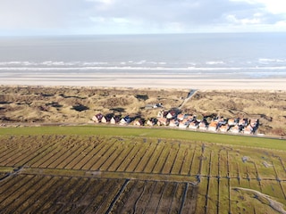 Blick über die Siedlung zur Nordsee
