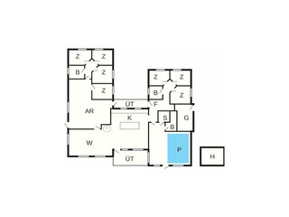 Vakantiehuis Virksund Grondplan 5