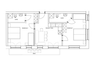 Grundriss Zimmerplan Apartments Egger Tux