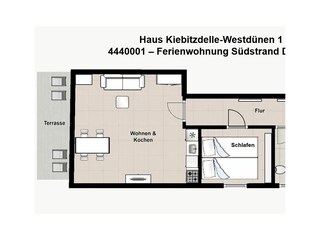 Vakantieappartement Borkum Grondplan 24