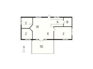 Vakantiehuis Dronningmølle Grondplan 52