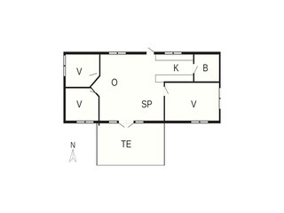 Vakantiehuis Dronningmølle Grondplan 51