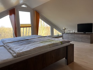 Panoramablick aus dem Schlafzimmer