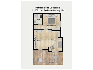 Apartamento de vacaciones Sellin Plano de planta 25