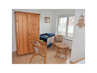 Schlafzimmer mit 2 Einzelbetten Sitzecke