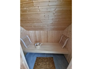 Blick in die eigene Sauna