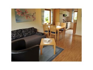 Ferienwohnung Wohnbereich u. Küche