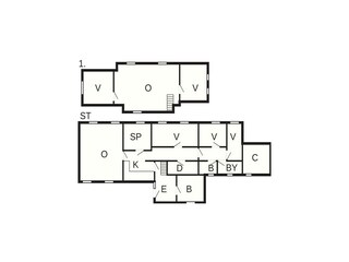 Casa de vacaciones Boddum Plano de planta 2