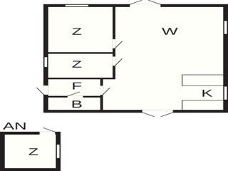 Vakantiehuis Uslev Grondplan 45