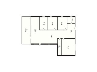 Vakantiehuis Fjellerup Strand Grondplan 54