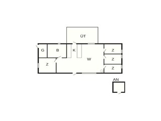 Vakantiehuis Ydby Grondplan 24