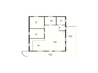 Vakantiehuis Dronningmølle Grondplan 5