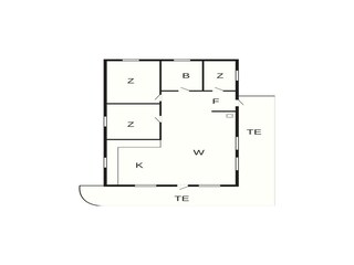 Vakantiehuis Dronningmølle Grondplan 17