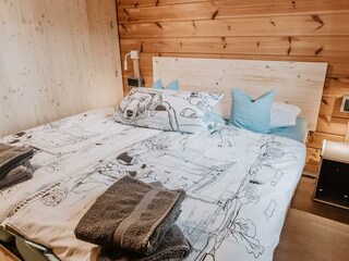 destinature Blockhuette Doppelbett