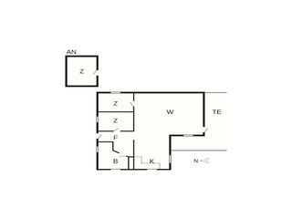 Vakantiehuis Ørding Grondplan 2