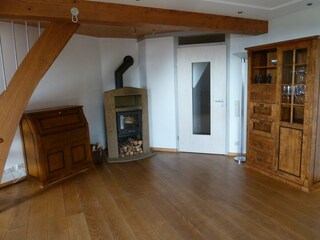 Living room, wood-burning stove