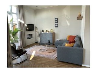cozy living room with a fireplace