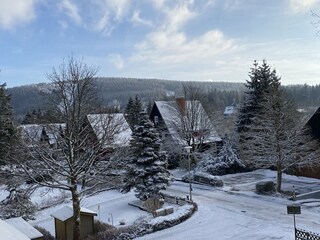 Winterlicher Blick von der Loggia/ Schlafzimmer