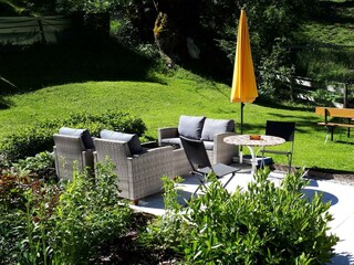 Morgensonne vor dem Haus