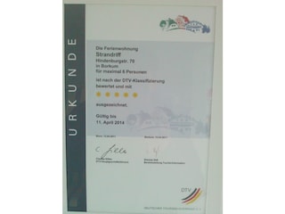 5 Sterne Urkunde DTV