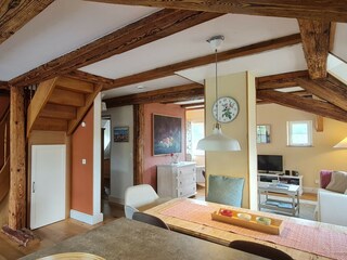 dining area with living space