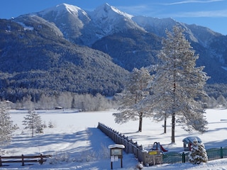 Balkonaussicht im Winter