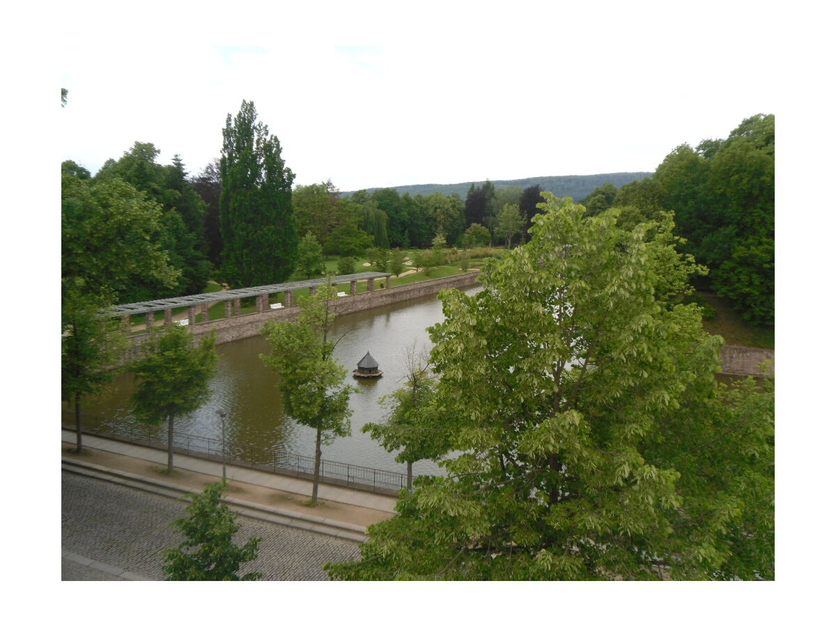 SZ-blick  auf Schlossteich und linke Seite des Kurparks