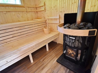Sauna mit Holzofen