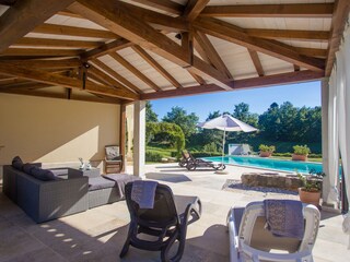 Hide from the sun under veranda