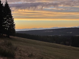 Sonnenaufgang mit Schweizer Alpen