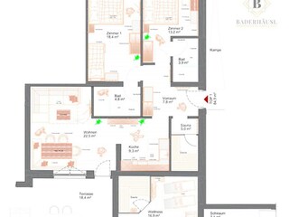 Appartement Bramberg am Wildkogel Plan d'étage 48