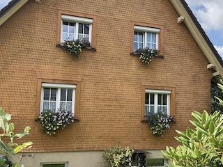 Giebelansicht des Hauses