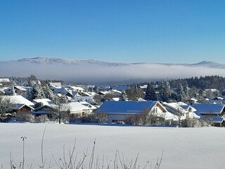Blick vom Garten des Ferienhauses