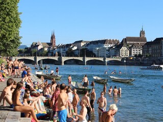 Basel in summer on the Rhine