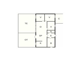 Vakantiehuis Ydby Grondplan 41