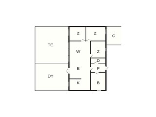 Vakantiehuis Ydby Grondplan 11