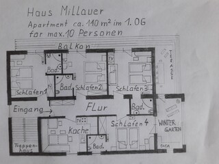 Grundriss Apartment Millauer