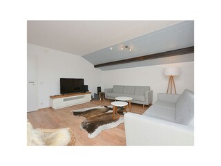 Living room with Smart-TV, DVD, ...