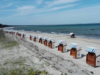 Der Strand von Glowe mit Strandkörben