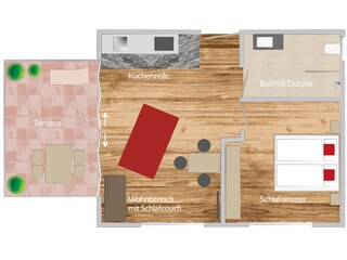 Vakantieappartement Terlan Grondplan 40