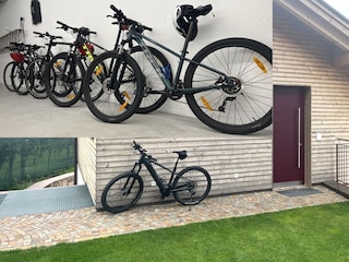 verschlossene Garage für E-Bikes