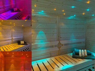 Sauna mit freier Farbwahl (Sternenhimmel) und Aufgüssen