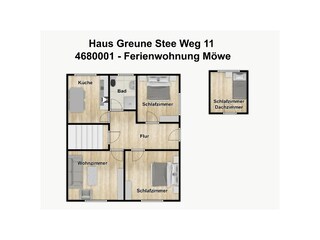 Vakantieappartement Borkum Grondplan 10