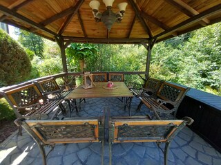 Holz-Pavillon Garten Platz für 8 Personen